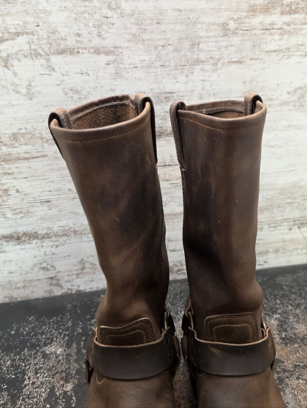 Womens Frye Harness 12R Boots Sz 10 Used 313175 700 77300-3 Brown Leather - Picture 4 of 16